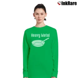 Women’s Heavy Metal Funny Iron Cookware Cooking Chef Long-Sleeve Top in irish green | Sleek, Versatile, All-Season