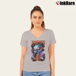 Women’s Heavy Metal Primus Band V-Neck Tee in sport grey | Chic Neckline, Soft Texture