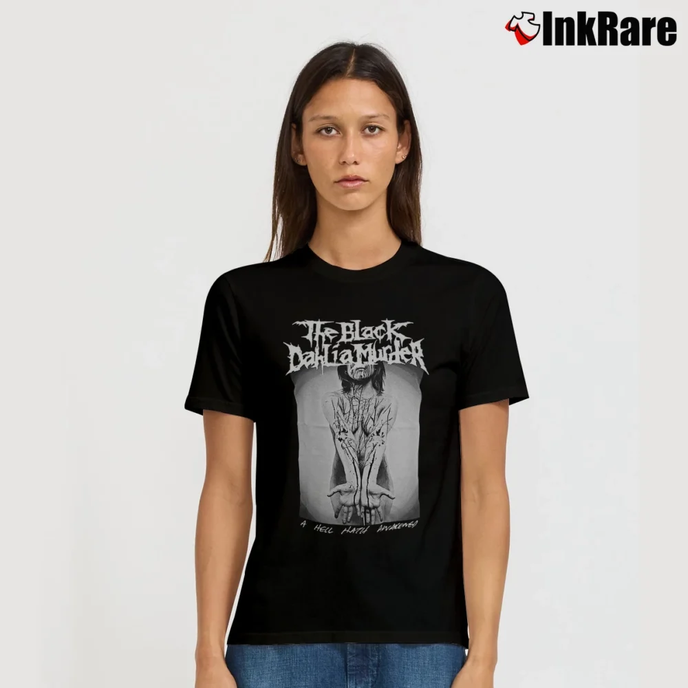 Women’s Hell Hath Awakened Black Dahlia Band Signature T-Shirt in black | Soft, Flattering Fit