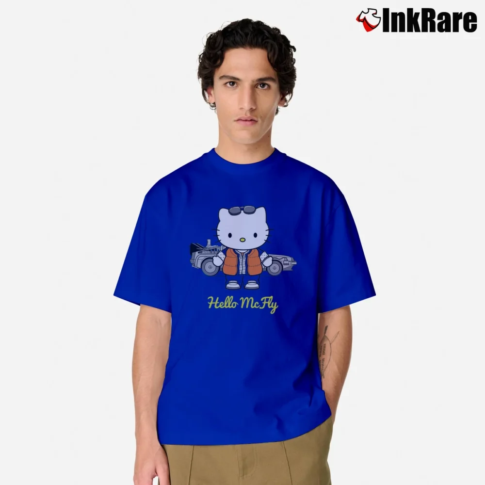 Men’s Hello Kitty Back To The Future Classic T-Shirt in royal blue | Soft, Breathable Everyday Wear