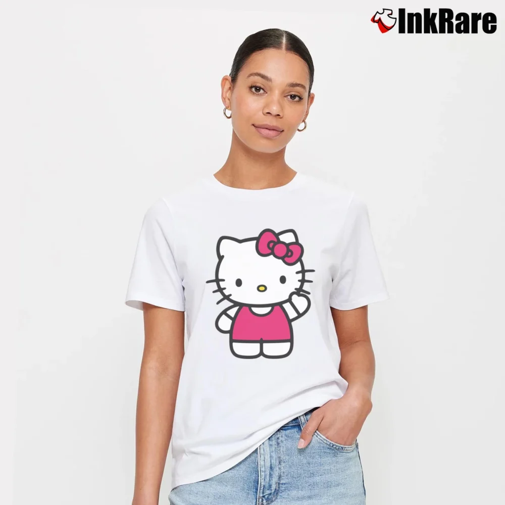 Women’s Hello Kitty Cute Graphic Signature T-Shirt in white | Soft, Flattering Fit