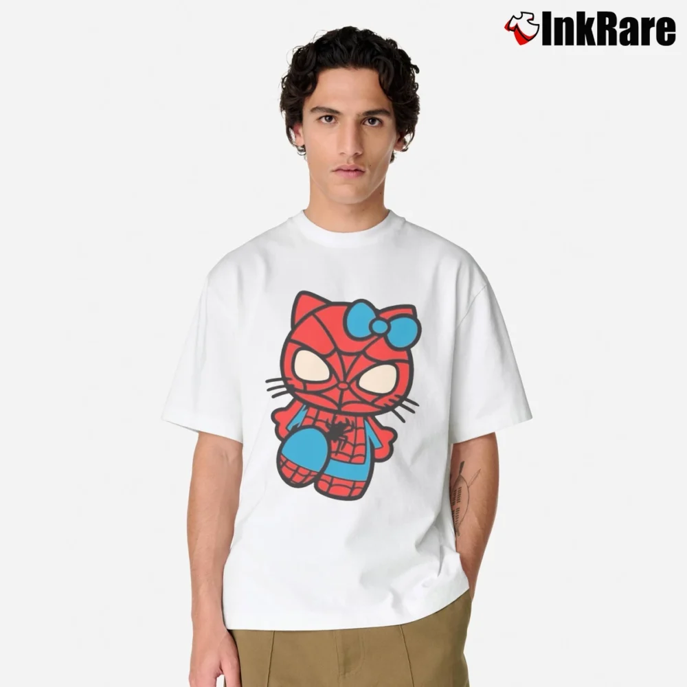 Men’s Hello Kitty Spider Man Classic T-Shirt in white | Soft, Breathable Everyday Wear