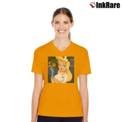 Women’s Hello Nurse Animaniacs V-Neck Tee in orange | Chic Neckline, Soft Texture