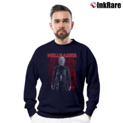 Men’s Hellraiser Supernatural Horror Movie Crewneck Sweatshirt in navy | Cozy Fabric, Clean Style