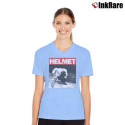 Women’s Helmet Meantime V-Neck Tee in light blue | Chic Neckline, Soft Texture