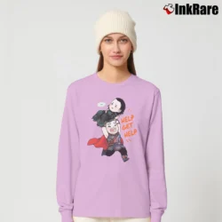 Women’s Help Get Help Thor And Loki Comedy Scene Long-Sleeve Top in light pink | Sleek, Versatile, All-Season