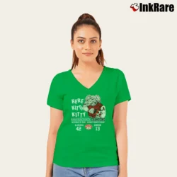 Women’s Here Kitty Kitty 2020 Iron Bowl Tigers V-Neck Tee in irish green | Chic Neckline, Soft Texture