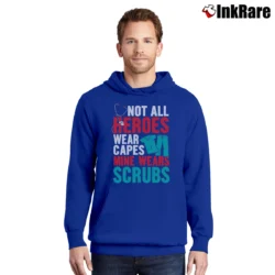 Men’s Hero Scrubs Healthcare Tribute Pullover Hoodie in royal blue | Cozy, Durable, Modern Fit