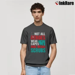 Men’s Hero Scrubs Healthcare Tribute Classic T-Shirt in charcoal | Soft, Breathable Everyday Wear