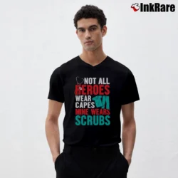 Men’s Hero Scrubs Healthcare Tribute V-Neck Tee in black | Sharp, Breathable, Everyday Staple