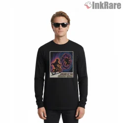 Heroes Of The Shadow Realm Retro Bike Adventure Shirt on black long sleeve shirt for men graphic tee