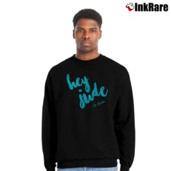 Men’s Hey Jude Music Graphic Crewneck Sweatshirt in black | Cozy Fabric, Clean Style