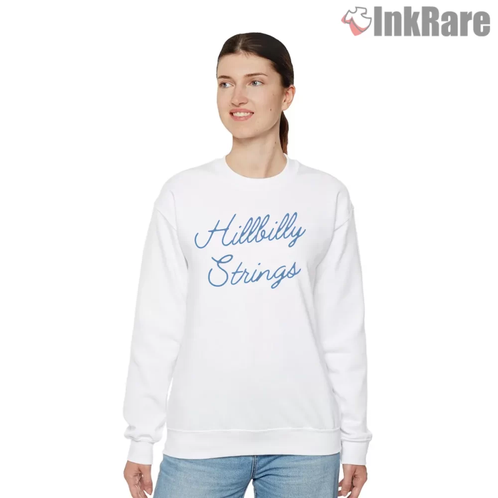 Hillbilly Strings Script Fan Band Shirt on graphic shirt for women graphic tee