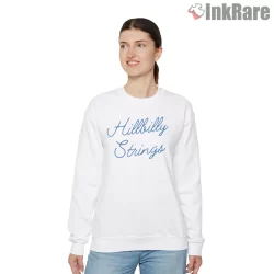 Hillbilly Strings Script Fan Band Shirt on graphic shirt for women graphic tee