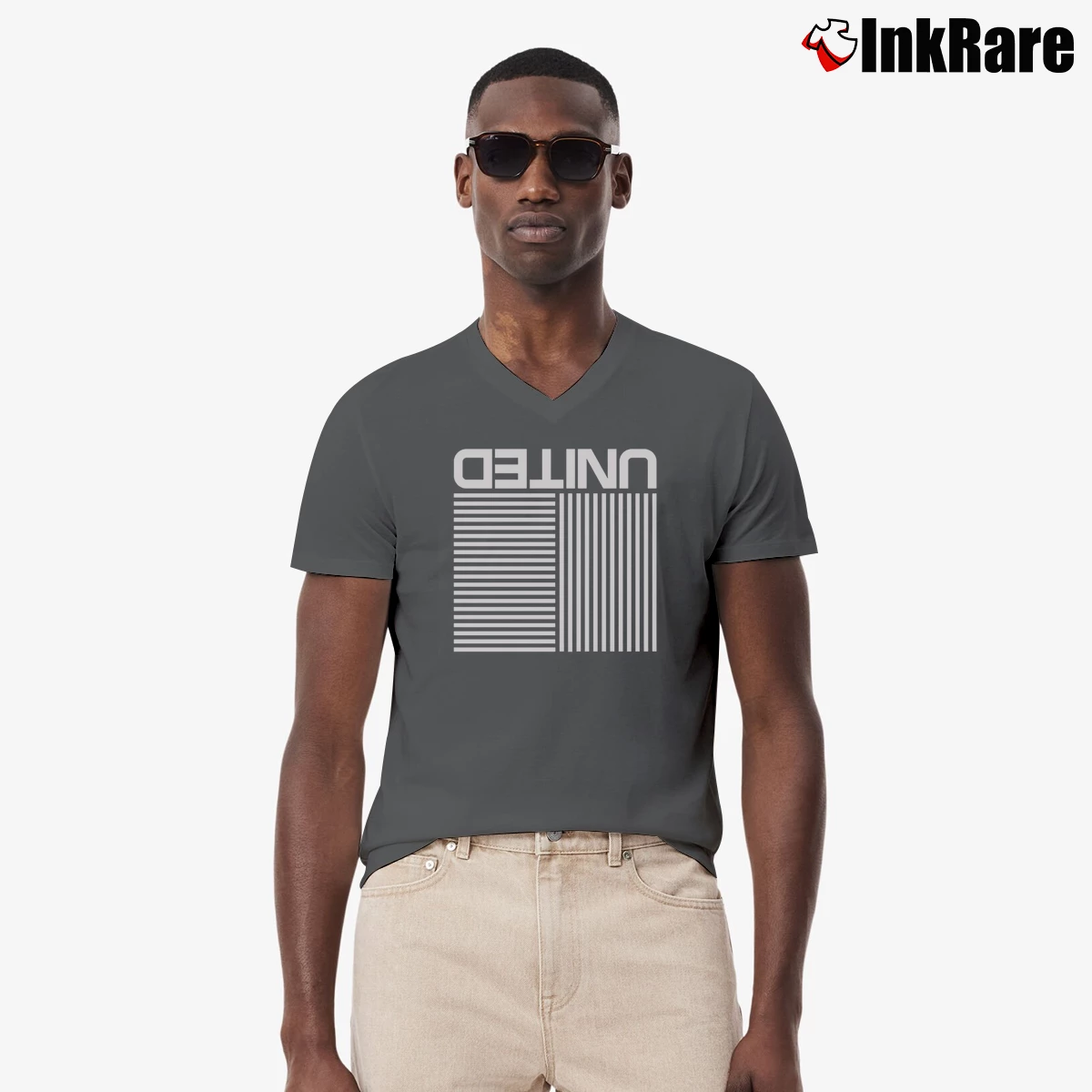 Men’s Hillsong United Logo V-Neck Tee in charcoal | Sharp, Breathable, Everyday Staple