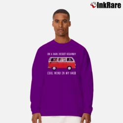 Men’s Hippie Cat Dark Desert Highway Long-Sleeve Shirt in purple | Sleek, Lightweight, Year-Round Wear