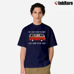 Men’s Hippie Cat Dark Desert Highway Classic T-Shirt in navy | Soft, Breathable Everyday Wear