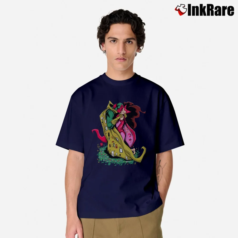 Men’s His Wanda Her Vision Scarlet Witch Wandavision Marvel Classic T-Shirt in navy | Soft, Breathable Everyday Wear