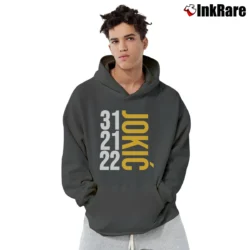 Men’s historic game nikola jokic denver nuggets nba playoff mvp Pullover Hoodie in charcoal | Cozy, Durable, Modern Fit