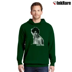 Men’s History Alice Paul Graphic Pullover Hoodie in forest green | Cozy, Durable, Modern Fit