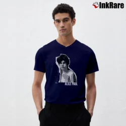 Men’s History Alice Paul Graphic V-Neck Tee in navy | Sharp, Breathable, Everyday Staple