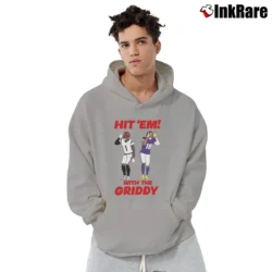 Men’s hit em with the griddy for Football Dance Fans Pullover Hoodie in sport grey | Cozy, Durable, Modern Fit
