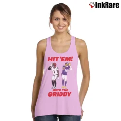 Women’s hit em with the griddy for Football Dance Fans Tank Top in light pink | Lightweight, Movement-Friendly