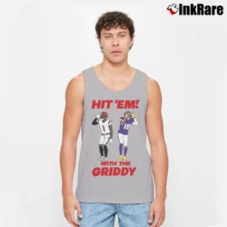 Men’s hit em with the griddy for Football Dance Fans Tank Top in sport grey | Breathable, Active-Friendly Design