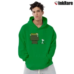 Men’s Hobbes Tiger On Doghouse Snoopy Classic Pullover Hoodie in irish green | Cozy, Durable, Modern Fit