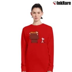 Women’s Hobbes Tiger On Doghouse Snoopy Classic Long-Sleeve Top in red | Sleek, Versatile, All-Season