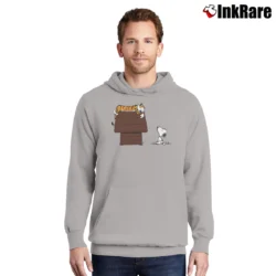 Men’s Hobbes Tiger Sleep On Doghouse Snoopy Pullover Hoodie in sport grey | Cozy, Durable, Modern Fit
