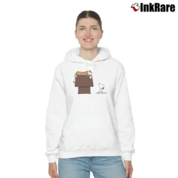 Women’s Hobbes Tiger Sleep On Doghouse Snoopy Cozy Hoodie in white | Warm, Structured, Stylish