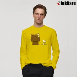 Men’s Hobbes Tiger Sleep On Doghouse Snoopy Long-Sleeve Shirt in yellow | Sleek, Lightweight, Year-Round Wear
