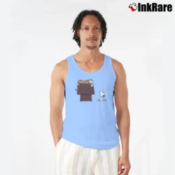 Men’s Hobbes Tiger Sleep On Doghouse Snoopy Tank Top in light blue | Breathable, Active-Friendly Design