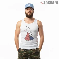 Hollow Knight And Hornet Hug Cute Love Shirt on white tank top for men graphic tee