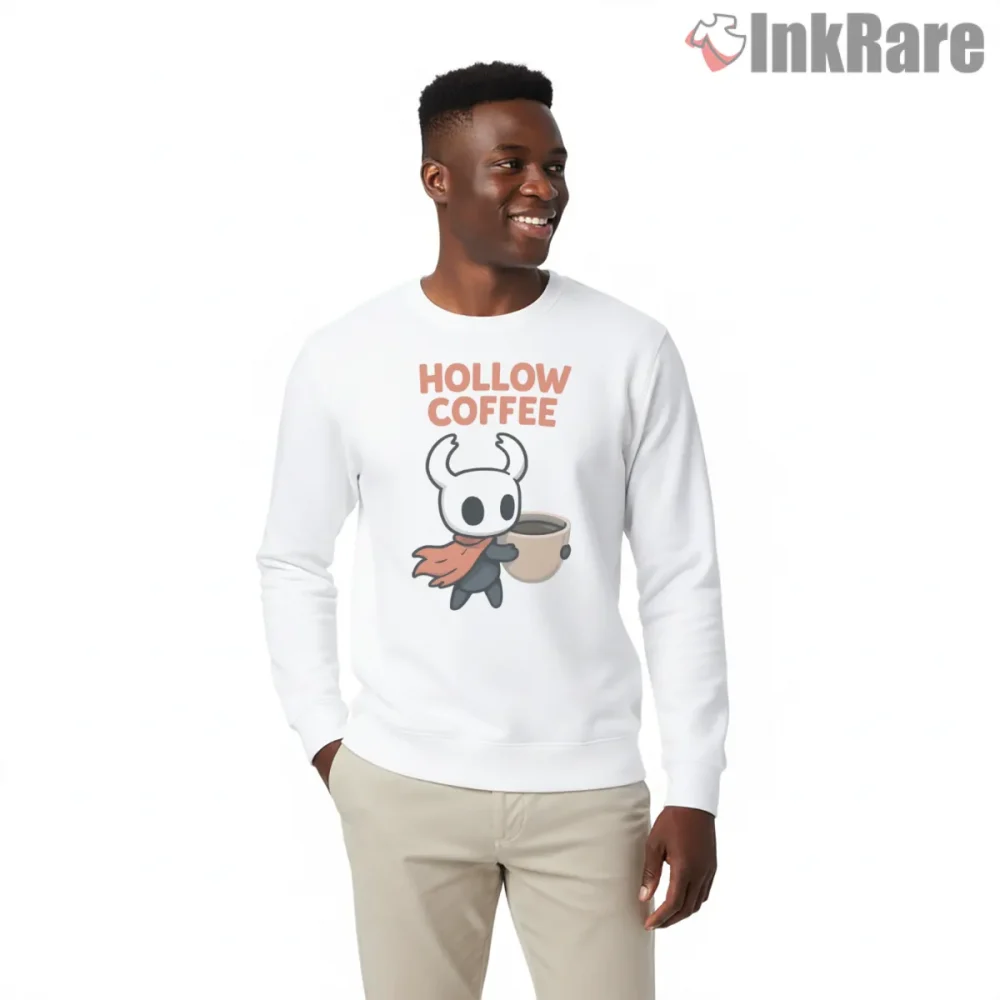 Hollow Knight Coffee Chibi Morning Humor Shirt on graphic shirt for men graphic tee