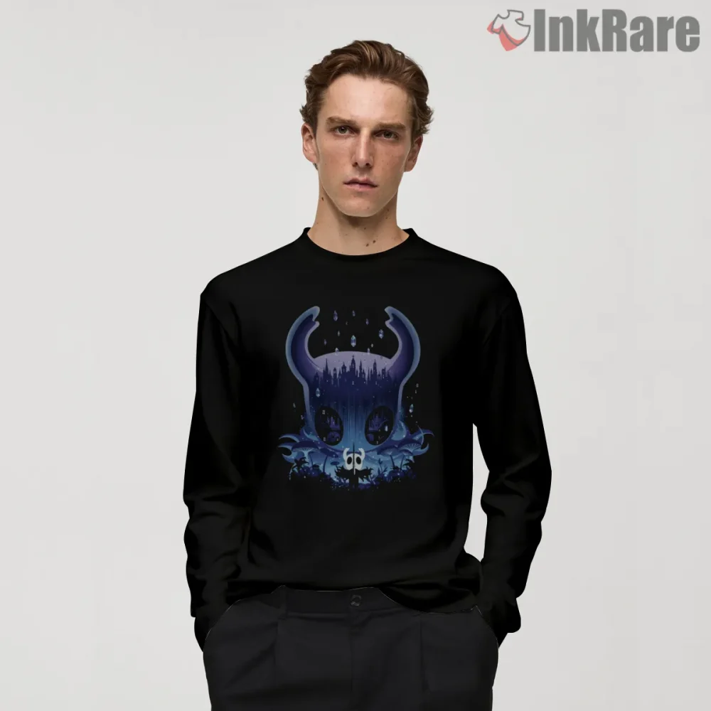 Hollow Knight Infected Kingdom Dreamscape Shirt on black long sleeve shirt for men graphic tee