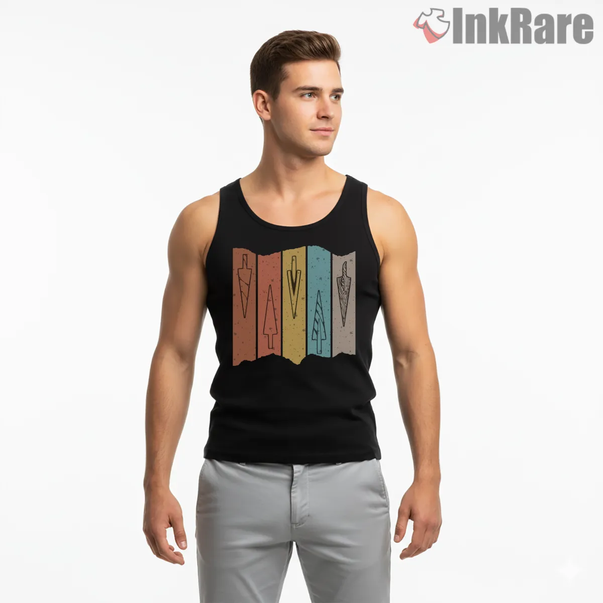 Hollow Knight Nail Weapon Minimal Pattern Tank Top Black Hollow Knight Nail Weapon Minimal Pattern Shirt on black tank top for men graphic tee