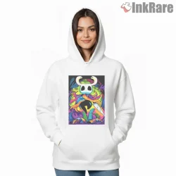 Hollow Knight Psychedelic Neon Chaos Art Shirt on white hoodie for women graphic tee