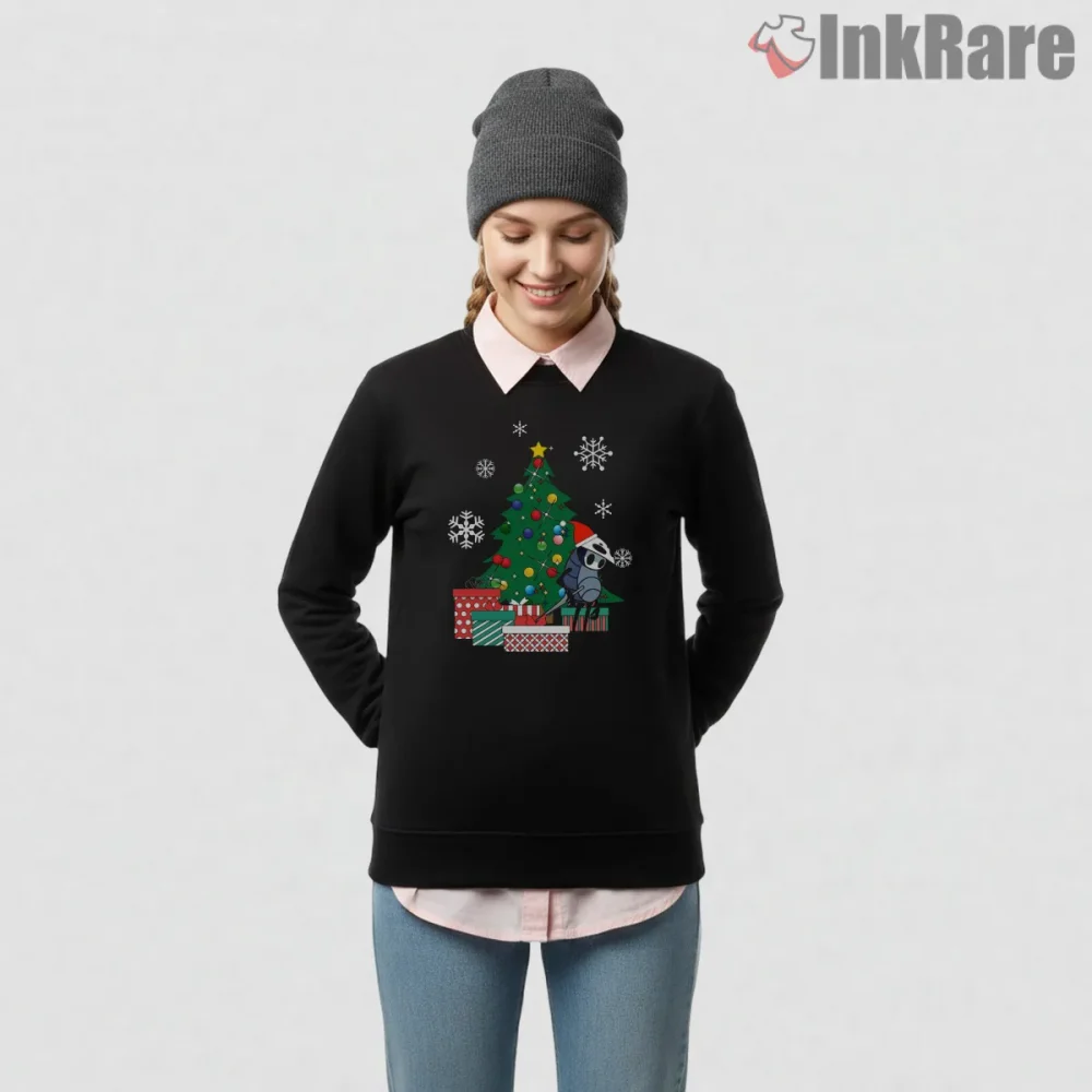 Hollow Knight Quirrel Christmas Tree Cozy Scene Shirt on graphic shirt for women graphic tee