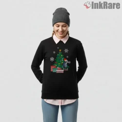 Hollow Knight Quirrel Christmas Tree Cozy Scene Shirt on graphic shirt for women graphic tee