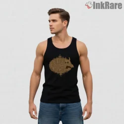 Hollow Knight Vintage Engraved Logo Style Shirt on black tank top for men graphic tee