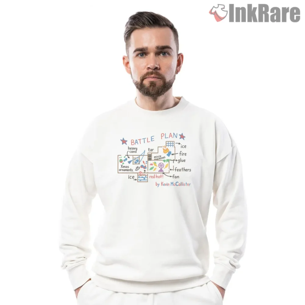 Home Alone Battle Plan Kevin Sketch Map Shirt on graphic shirt for men graphic tee