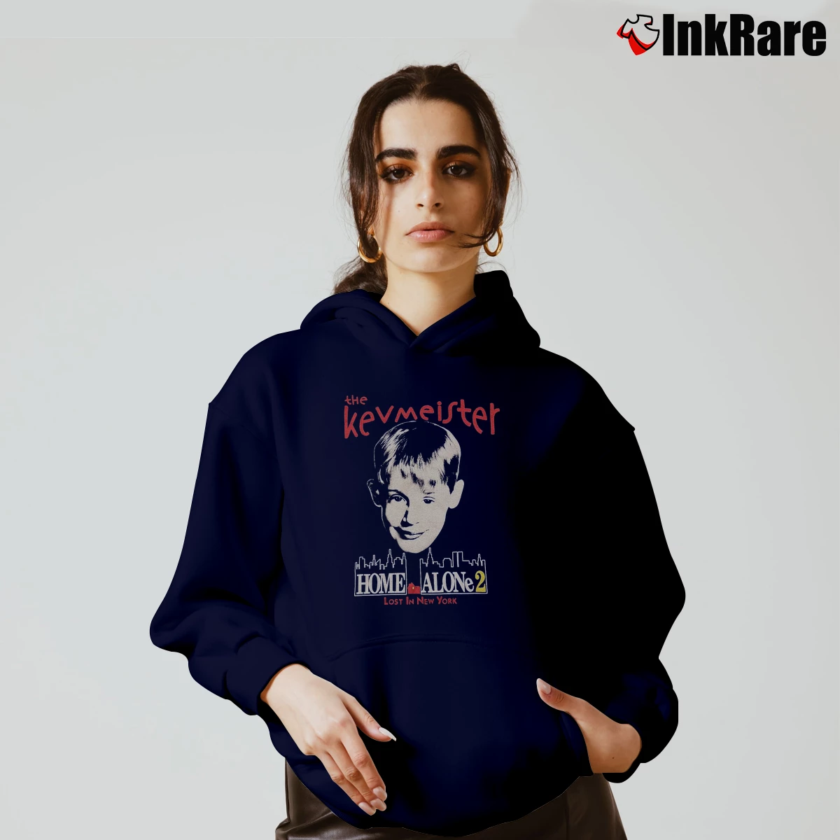 Home Alone Lost In New York Women’s Cozy Hoodie in navy – Urban Chic Women’s Home Alone Lost In New York Cozy Hoodie in navy | Warm, Structured, Stylish