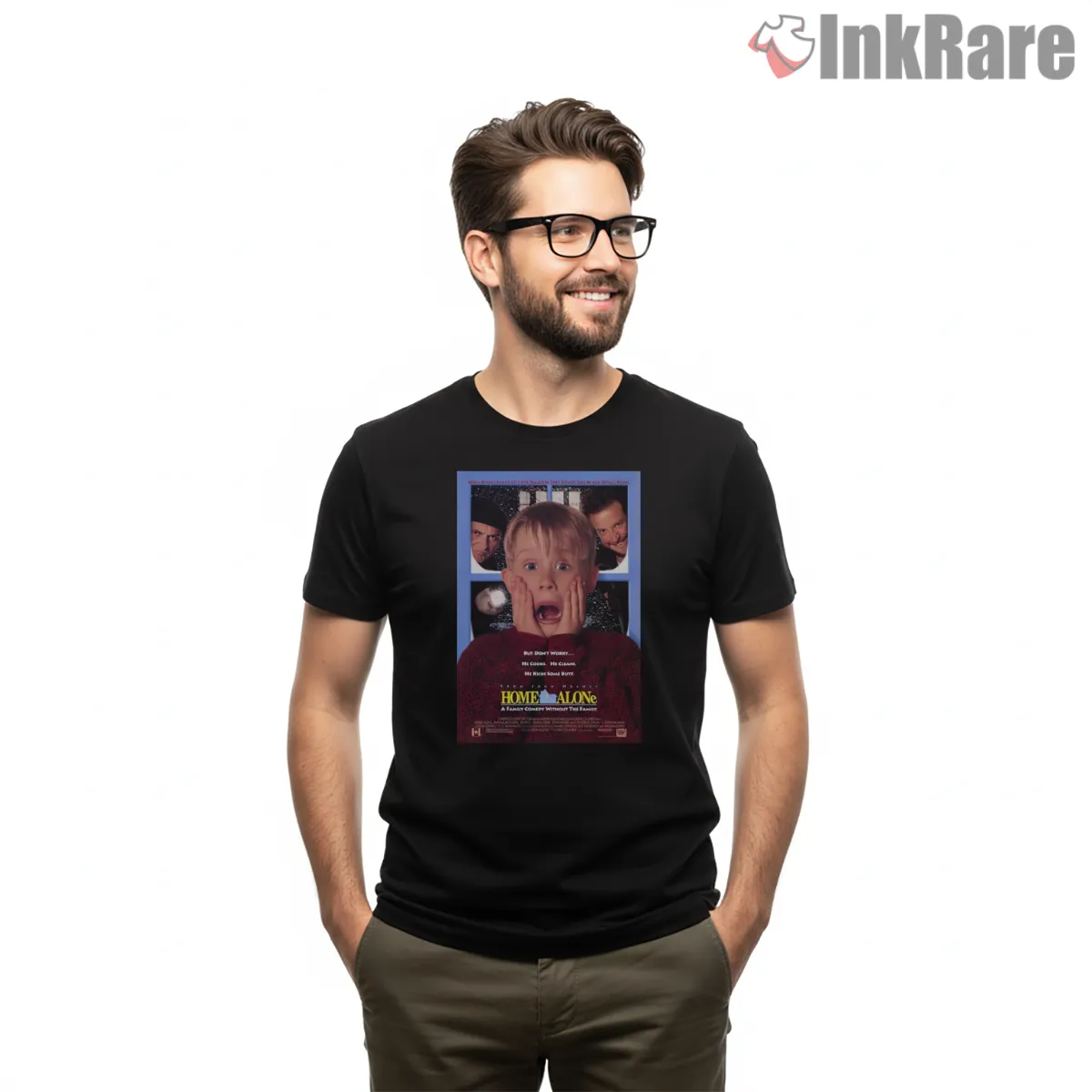 Home Alone Purple Classic Poster Short Sleeve Black Home Alone Purple Classic Poster Shirt on black short sleeve shirt for men graphic tee