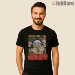 Home Malone Christmas Movie Mashup Post Malone Shirt on black short sleeve shirt for men graphic tee