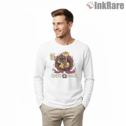 Homer God Of War Kratos Bar Parody Gaming Mashup Shirt on white long sleeve shirt for men graphic tee