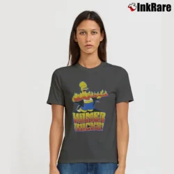 Women’s Homer Rocks The Simpsons Homer Simpson Signature T-Shirt in charcoal | Soft, Flattering Fit