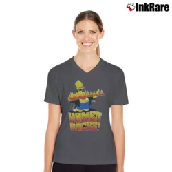Women’s Homer Rocks The Simpsons Homer Simpson V-Neck Tee in charcoal | Chic Neckline, Soft Texture