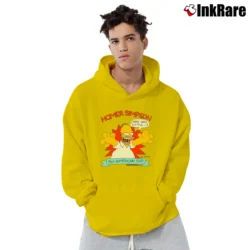 Men’s Homer Simpson 1990 All American Dad The Simpsons 90s Cartoon Pullover Hoodie in yellow | Cozy, Durable, Modern Fit